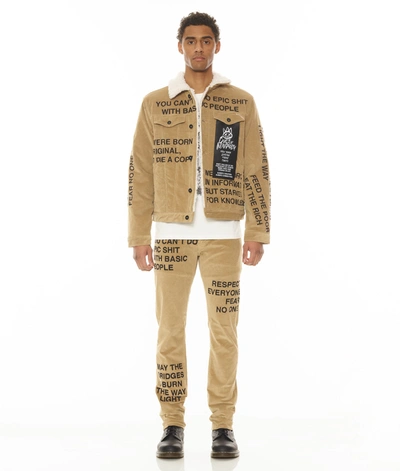 Shop Cult Of Individuality Type Ii Denim Jacket In Beige