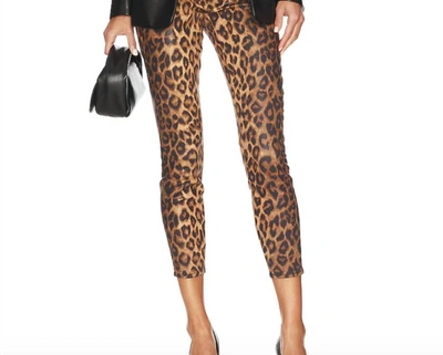 Shop L Agence Margot Coated Jeans In Dark Brown/ Cheetah Coated In Multi