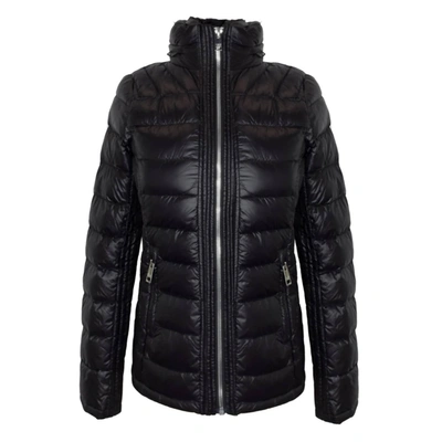 Shop Michael Kors Double Zip Hidden Hood Down Fill Packable Jacket In Black
