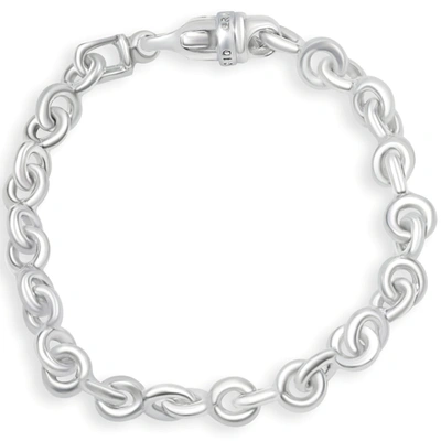 Shop Pompeii3 Men's 14k Gold (45gram) Or Platinum (73gram) 8.5mm Link Bracelet 8.5" In Silver