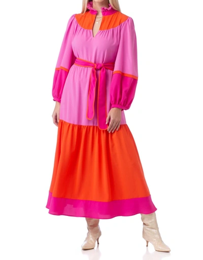 Shop Crosby By Mollie Burch Delphine Dress In Berry Colorblock In Multi