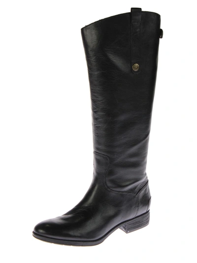 Sam Edelman Penny Womens Leather Knee High Riding Boots In Black