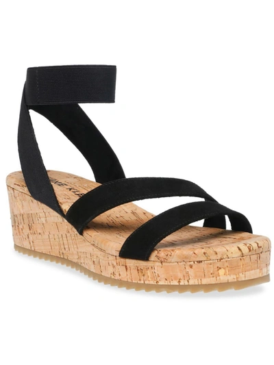 Shop Anne Klein Alyson Womens Ankle Strap Slingback Wedge Sandals In Black