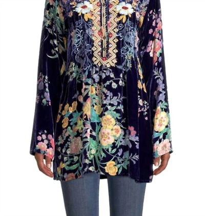 Shop Johnny Was Bouquet Burnout Nephele Tunic In Navy In Blue