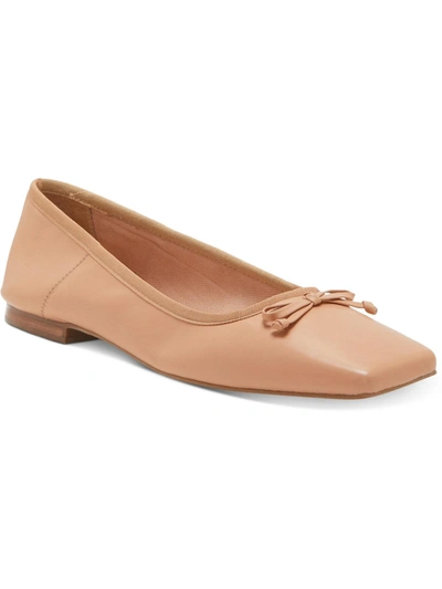 Shop Vince Camuto Elanndo Womens Leather Slip On Ballet Flats In Beige