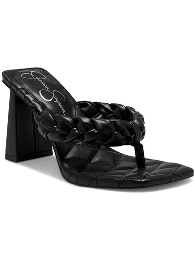 Shop Jessica Simpson Zaliye Womens Faux Leather Slip-on Heels In Multi