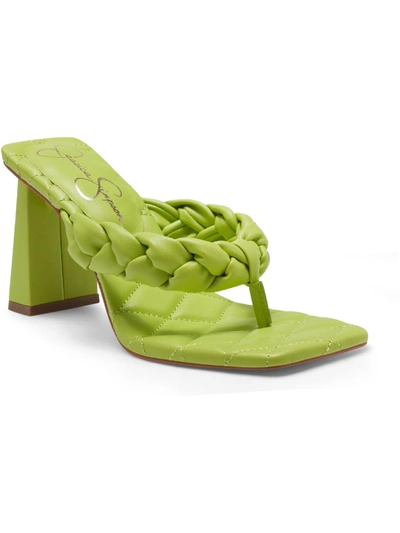 Shop Jessica Simpson Zaliye Womens Faux Leather Slip-on Heels In Green