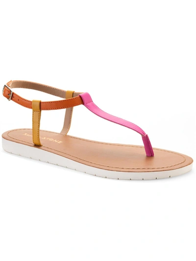 Shop Sun + Stone Kristi Womens Faux Leather Slingback Flat Sandals In Pink