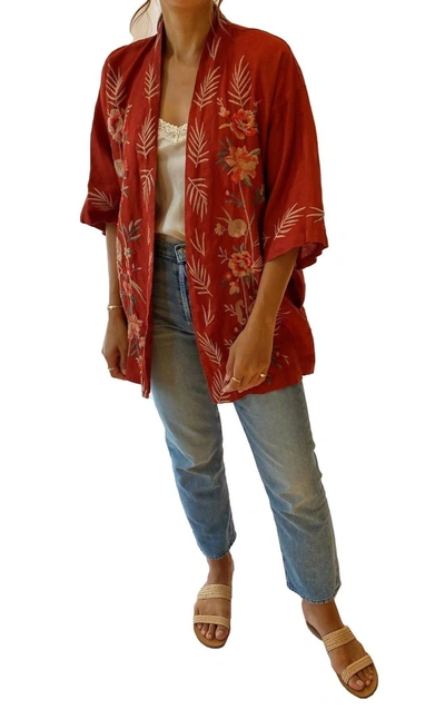 JOHNNY WAS CASPIAN KIMONO IN ADOBE 