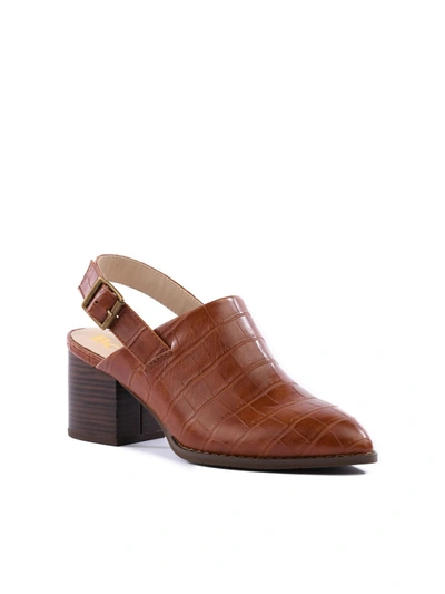 Shop Bc Footwear My Turn Womens Pointed Toe Ankle Strap Slingback Heels In Brown
