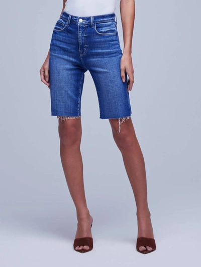 Shop L Agence Cicely Short In Dawson In Blue