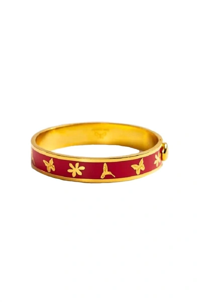 Johnny Was Garden Hinged Bracelet In Poppy In Red