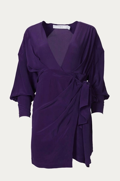 Shop Iro Inima Draped Silk Wrap Dress In Purple