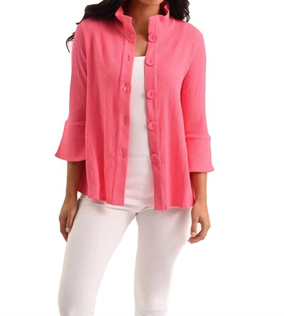 Shop French Kyss Kara 3/4 Jacket In Fuchsia In Pink