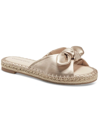 Charter Club Ashland Womens Canvas Slip On Slide Sandals In Multi