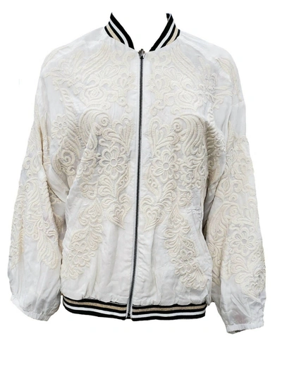 Shop Johnny Was Women's Kitty Reversible Bomber Jacket In Natural In White