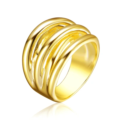 Shop Rachel Glauber Gold Plated Modernring In Yellow