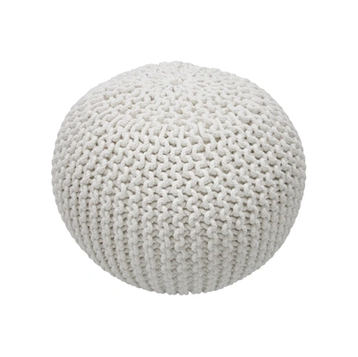 Nuloom Ling Round Knit Filled Ottoman Pouf
