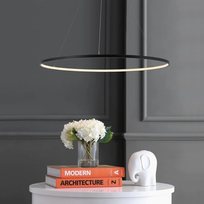 Jonathan Y Circulo 34.88" Modern Bohemian Iron Integrated Led Pendant