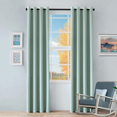Superior Zuri Blackout Curtains With Grommet Top Header - Set Of Two
