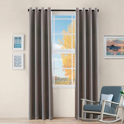 Superior Zuri Blackout Curtains With Grommet Top Header - Set Of Two
