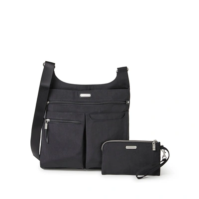 Baggallini On Track Zip Crossbody With Rfid Phone Wristlet In Grey