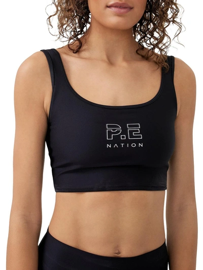 Shop P.e Nation Dynamic Womens Fitness Running Sports Bra In Black