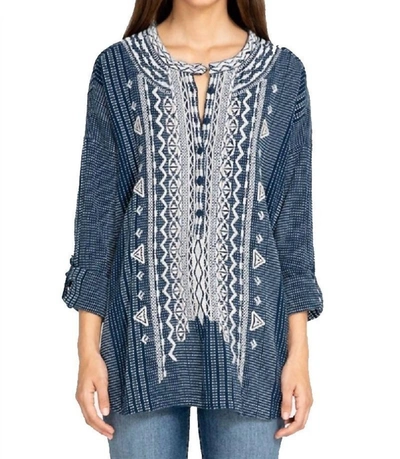 Shop Johnny Was Jemah Blouse In Navy Multi In Blue