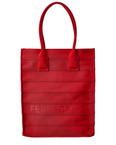 Shop Ferragamo Logo Tote In Red