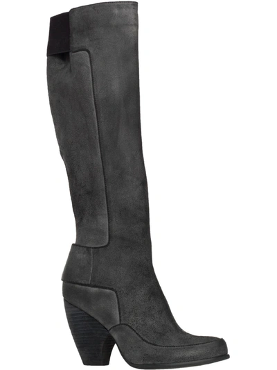Shop Leon Max Jasper Womens Suede Stacked Heel Knee-high Boots In Black