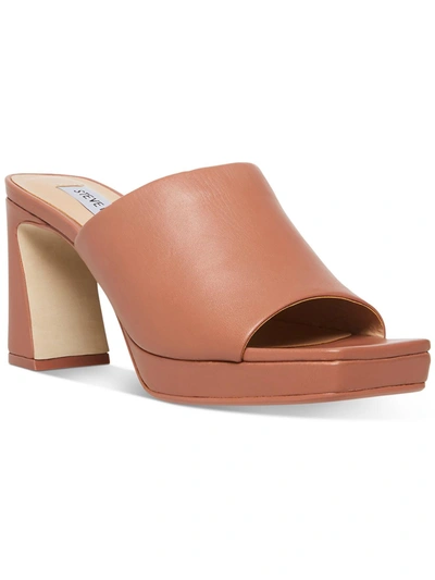 Steve Madden Dedicate Womens Leather Slip-on Platform Sandals In Multi