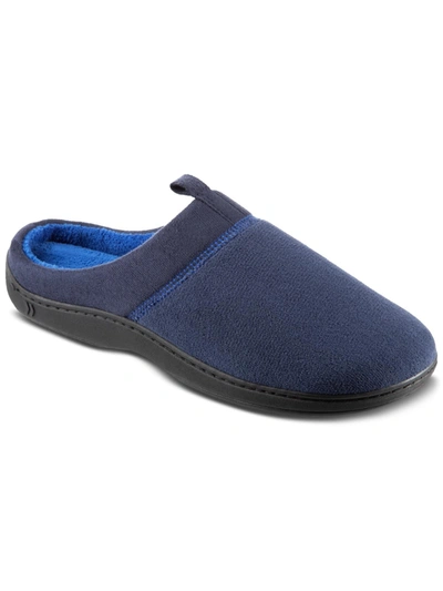 Shop Isotoner Jared Mens Fleece Slip On Slide Slippers In Blue