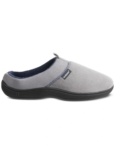 Shop Isotoner Jared Mens Fleece Slip On Slide Slippers In Grey