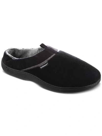 Shop Isotoner Jared Mens Fleece Slip On Slide Slippers In Black