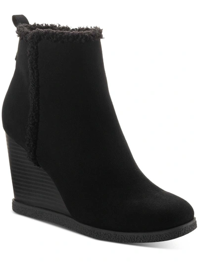 Sun + Stone Camillia F Womens Faux Suede Ankle Wedge Boots In Multi
