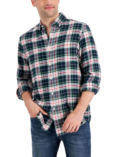 Club Room Mens Plaid Point-collar Button-down Shirt In Multi