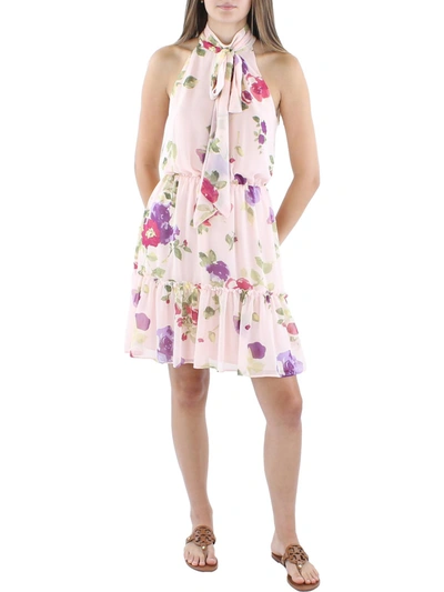 Shop Lauren Ralph Lauren Womens Floral Print Knee-length Shift Dress In White