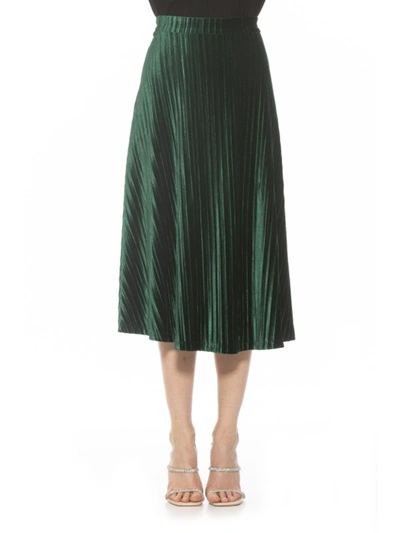 Alexia Admor Alaina Velvet Midi Skirt In Black