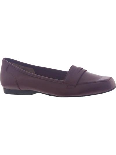 Array Marlowe Womens Leather Square Toe Penny Loafers In Purple
