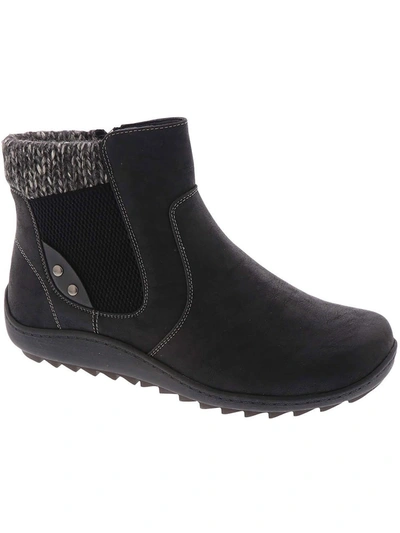 Shop Wanderlust Sue Womens Faux Fur Lined Comfort Ankle Boots In Black