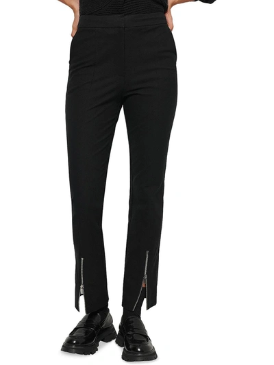 Shop Derek Lam 10 Crosby Womens Zipper Hem Pleated Cropped Pants In Black
