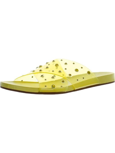 Shop Jessica Simpson Tislie Womens Open-toe Slip-on Slide Sandals In Yellow