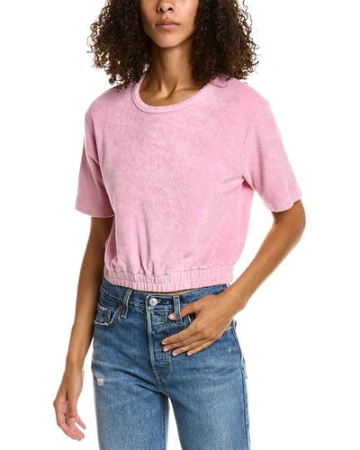 Shop Monrow Terry Cloth T-shirt In Pink