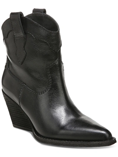 Shop Zodiac Roslyn Womens Leather Pull On Cowboy, Western Boots In Black