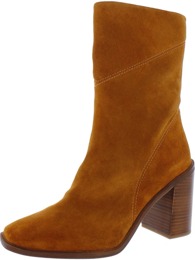 Franco Sarto Stevie Womens Zipper Square Toe Booties In Purple