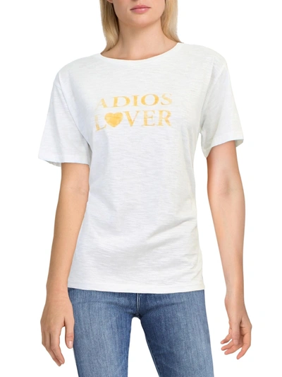 Shop Charlie Holiday Adios Lover Womens Printed Knit T-shirt In White