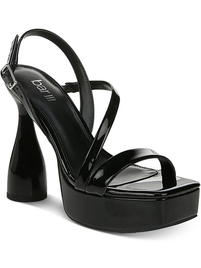 Shop Bar Iii Scarlett Womens Faux Leather Square Toe Heels In Black