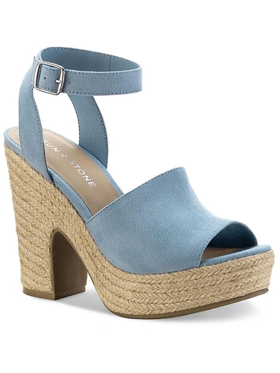 Shop Sun + Stone Fey Womens Microsuede Block Heel Platform Sandals In Blue