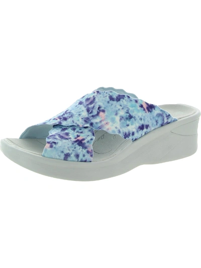 Shop Bzees Sahara Womens Comfort Stretch Slide Sandals In Blue