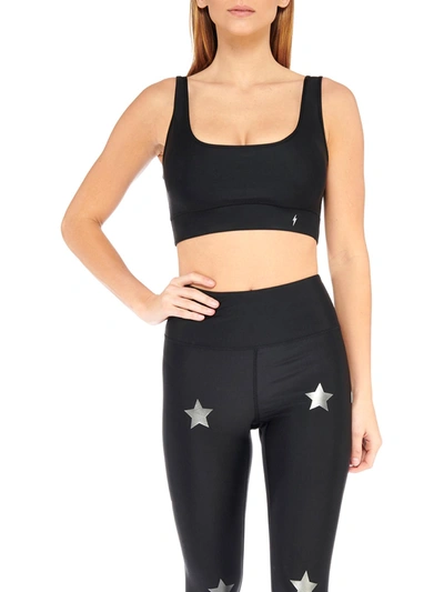 Shop Electric Yoga Star Light Star Bright Womens Fitness Workout Sports Bra In Black